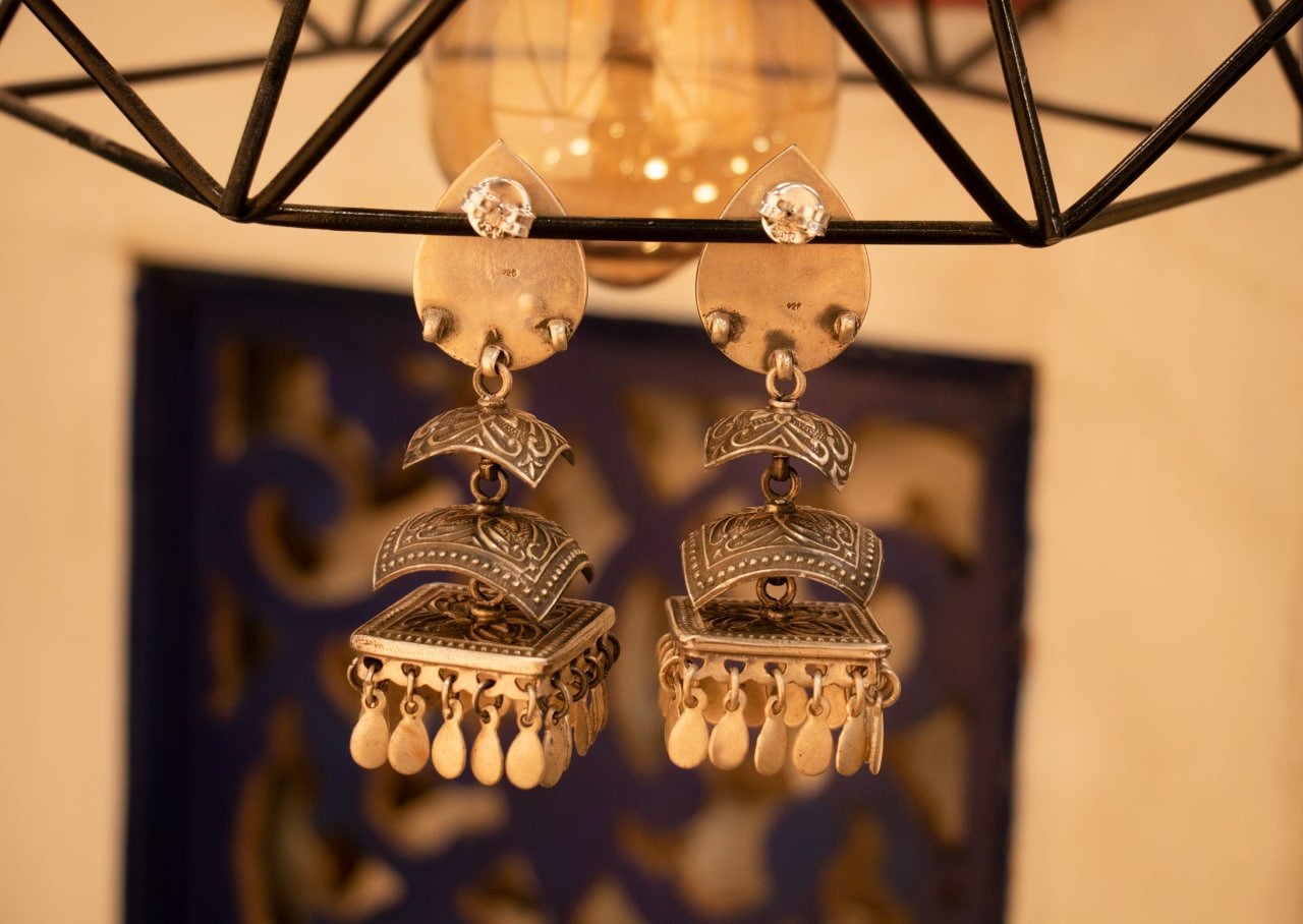 Tattva Intricate Classic Layered Flat Jhumka