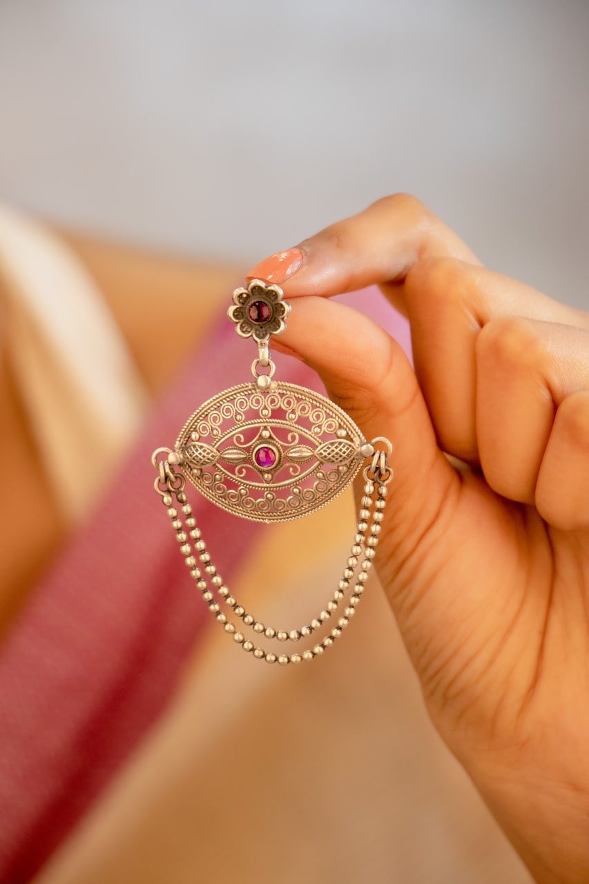 Mizoya Layered Drop Intricate Earrings