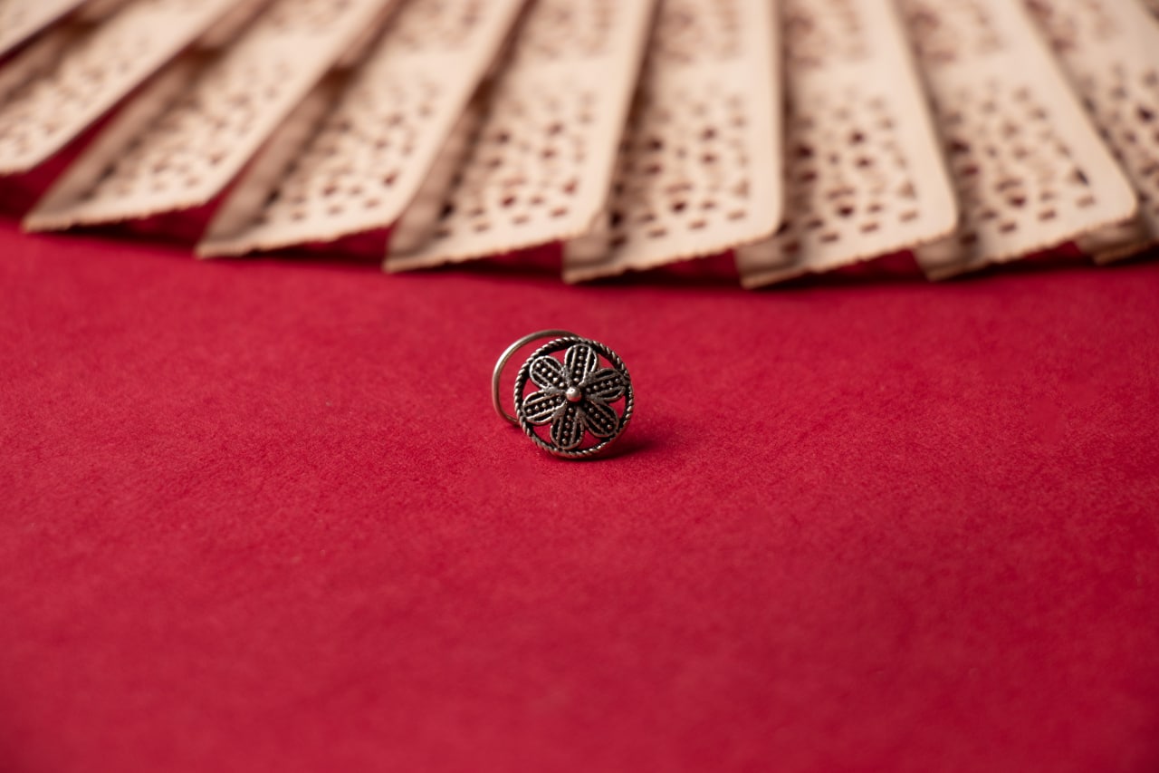 Adya Intricate Flower Nose Ring