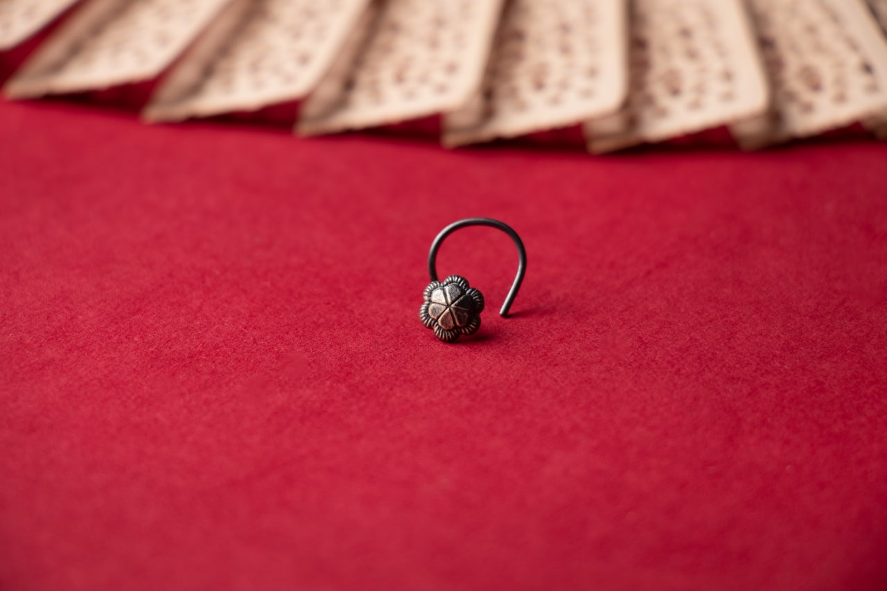 Moh Intricate Flower Nose Ring