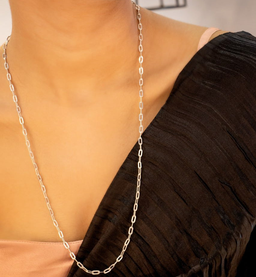 925 pure silver intricate link chain, alternate view