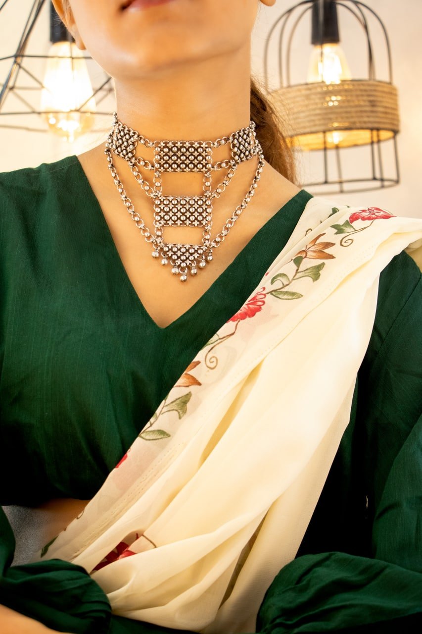 Moh Jali Layered Statement Necklace