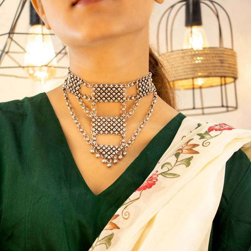 Moh Jali Layered Statement Necklace