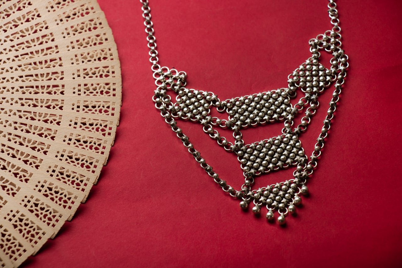 Moh Jali Layered Statement Necklace