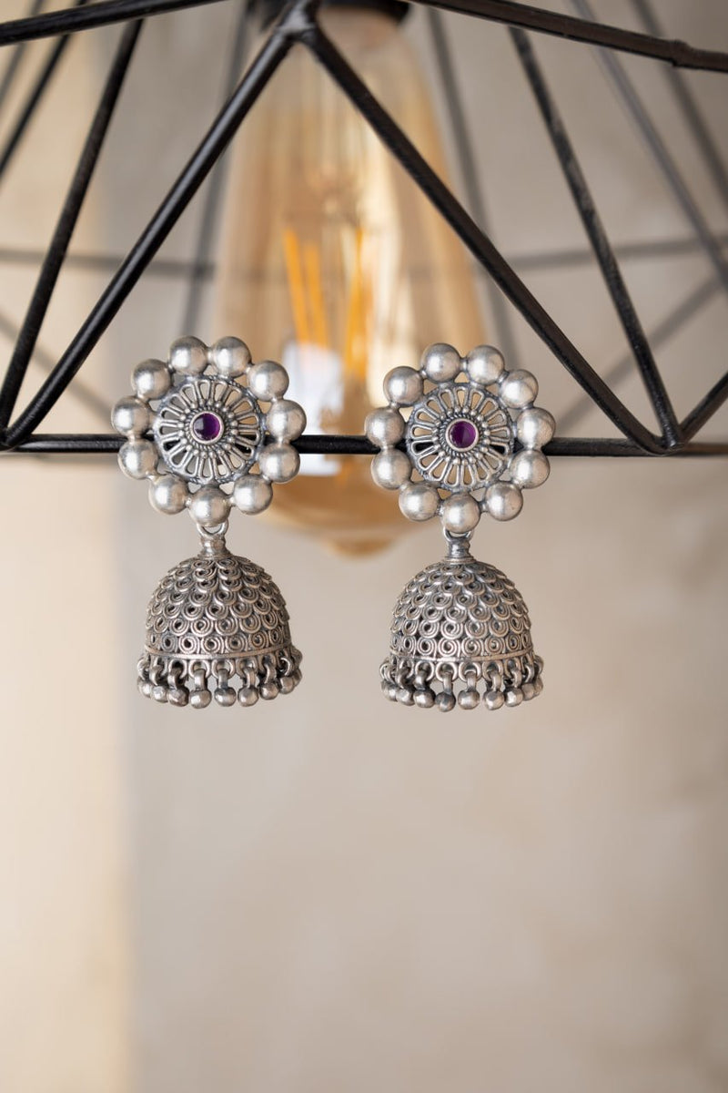 Mizoya Textured Embossed Motif Jhumka