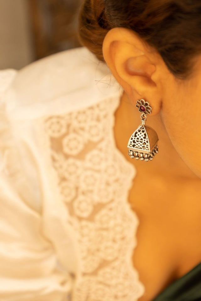 Moh Carved Motif Fine Carved Jhumki