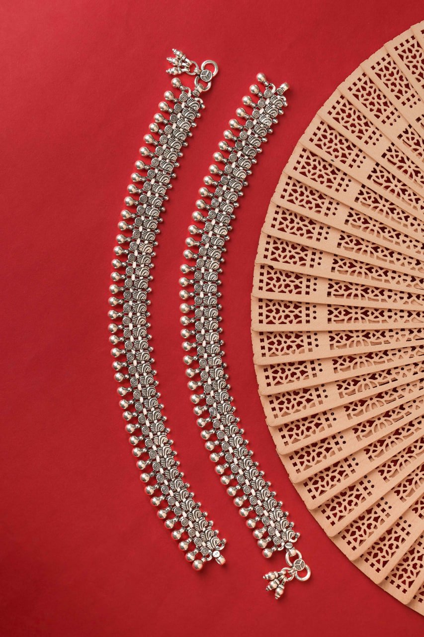 Qurbat Peacock Sequence Timeless Anklet Pair