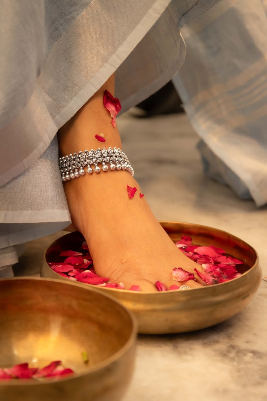 Qurbat Peacock Sequence Timeless Anklet Pair