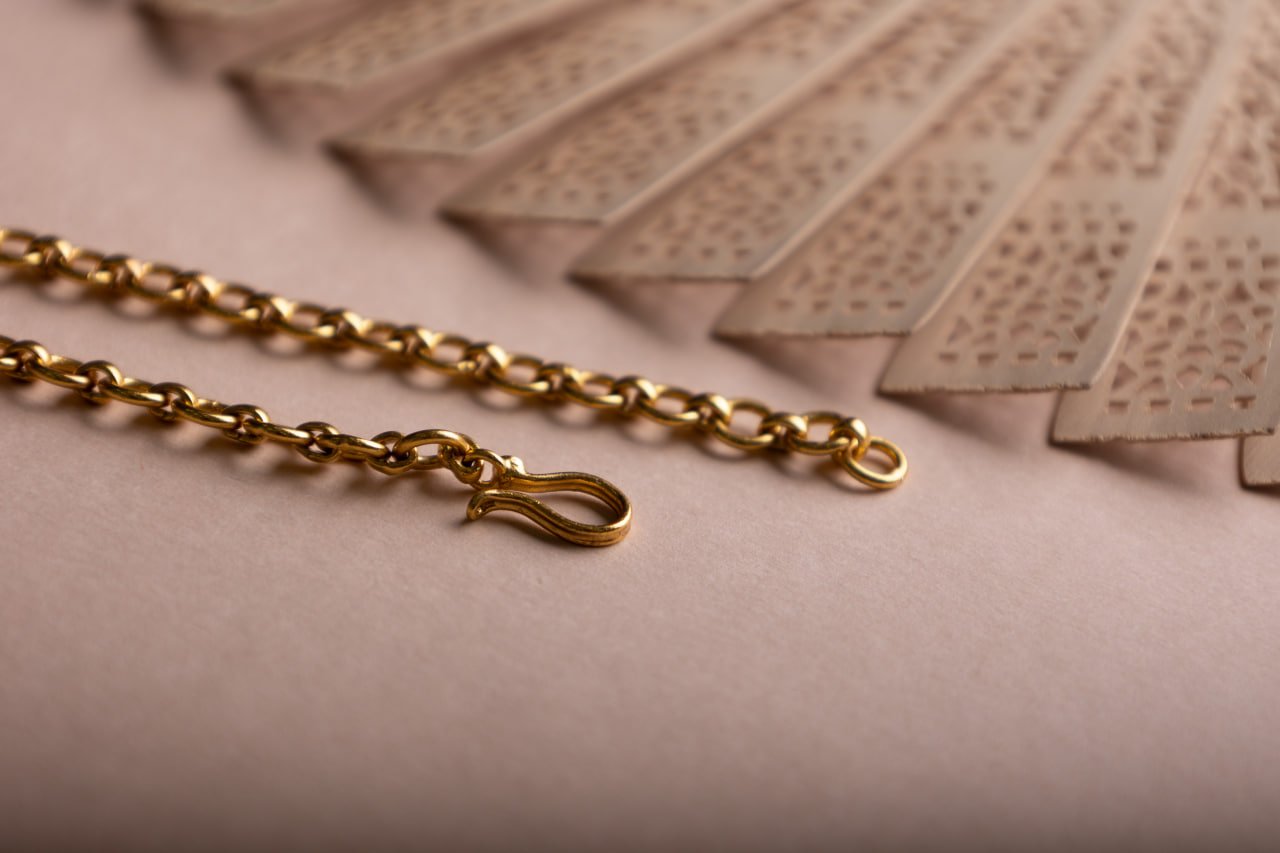 Tattva Carved Flower Layered Gold Tone Statement Necklace