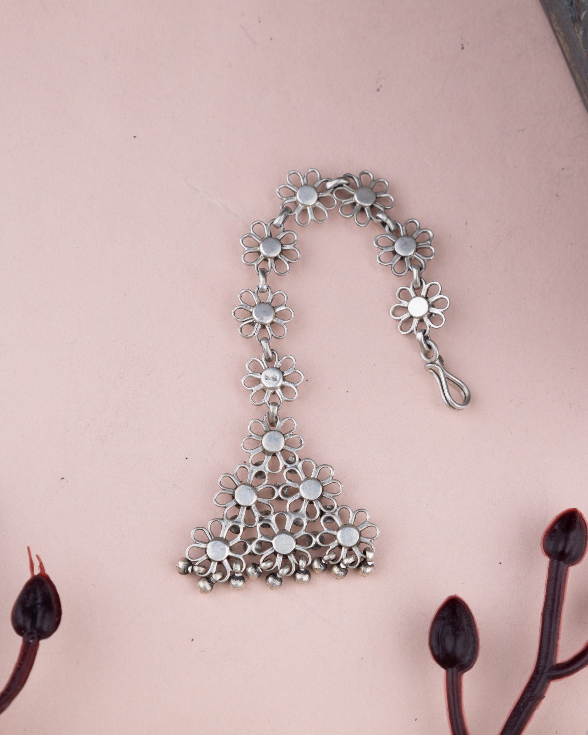 Tattva Carved Flower Statement Maangtika