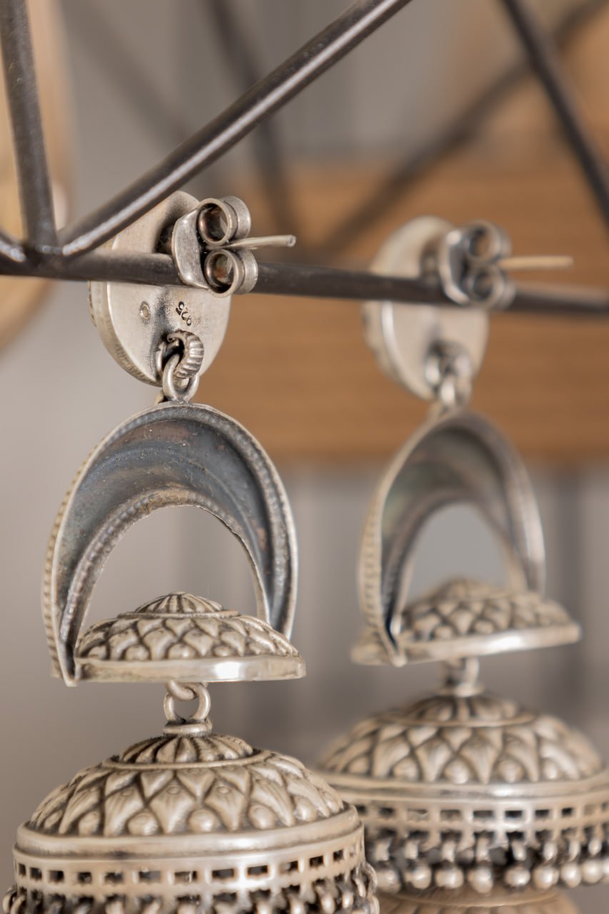 Tattva Embossed Motif Grand Statement Jhumka