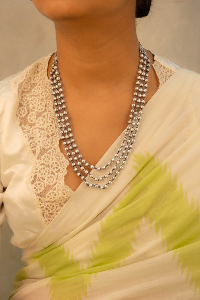 Tattva Three Layered Ball Chain Necklace