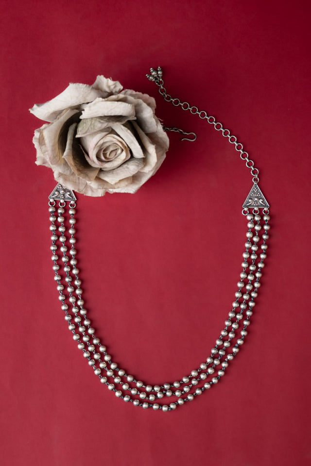 Tattva Three Layered Ball Chain Necklace