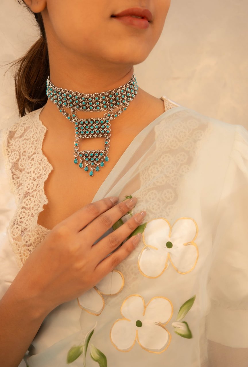 Tattva Turquoise Jadau Statement Layered Necklace
