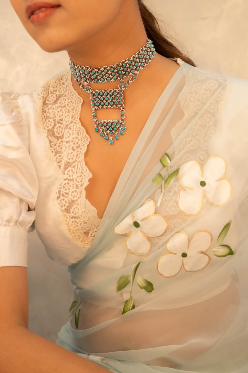 Tattva Turquoise Jadau Statement Layered Necklace