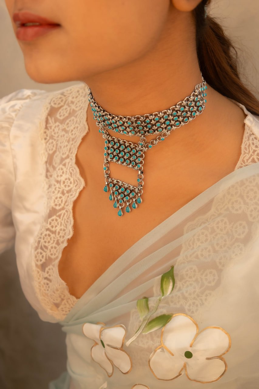 Tattva Turquoise Jadau Statement Layered Necklace