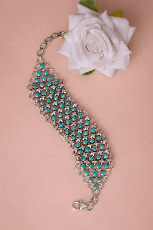 Tattva Turquoise Jadau Timeless Four Layer Bracelet