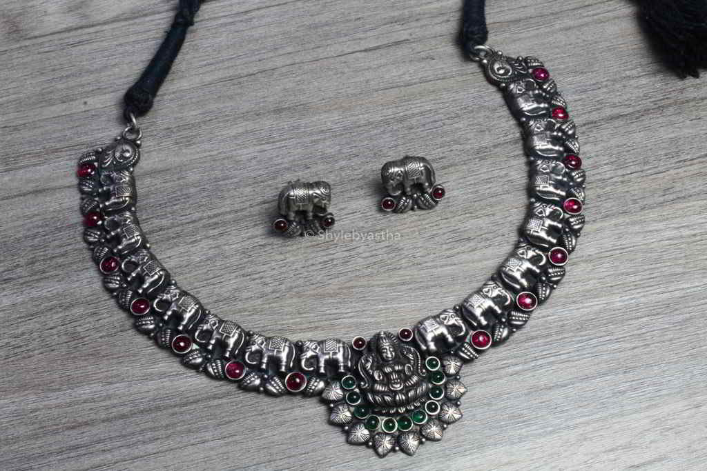 Tattavam Lakshmi Necklace Set Temple Jewelery