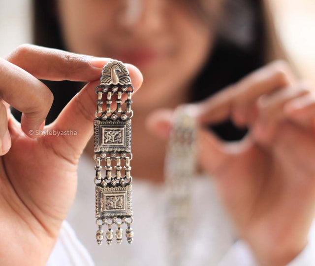 Anvaya Layered Peacock Motif Earrings