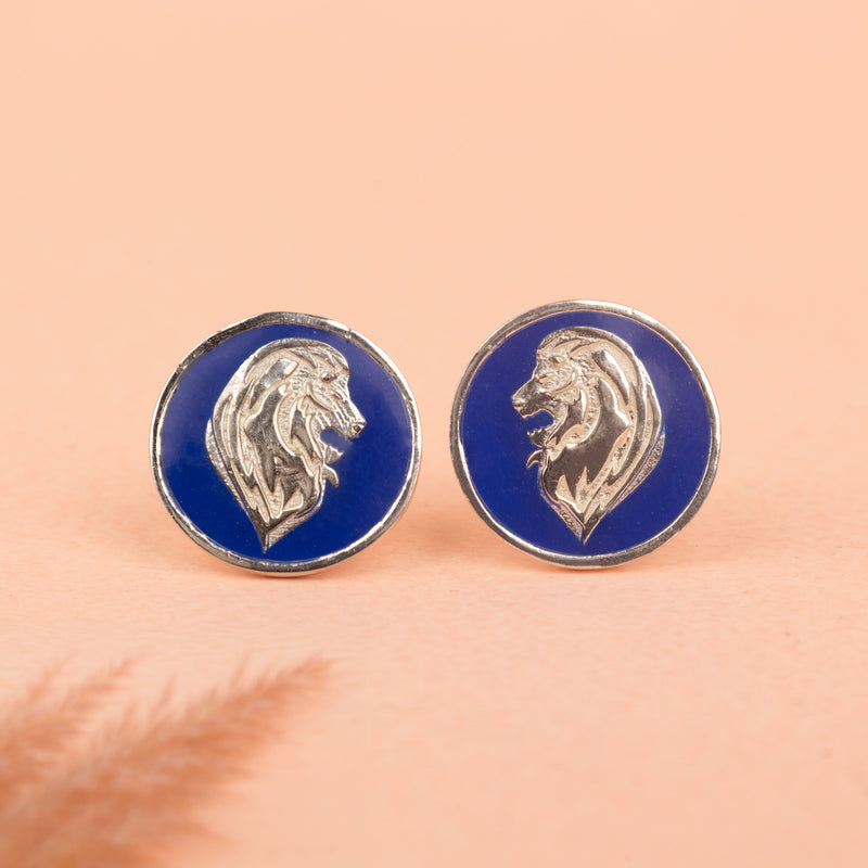 Mizoya Lion Crest Earrings