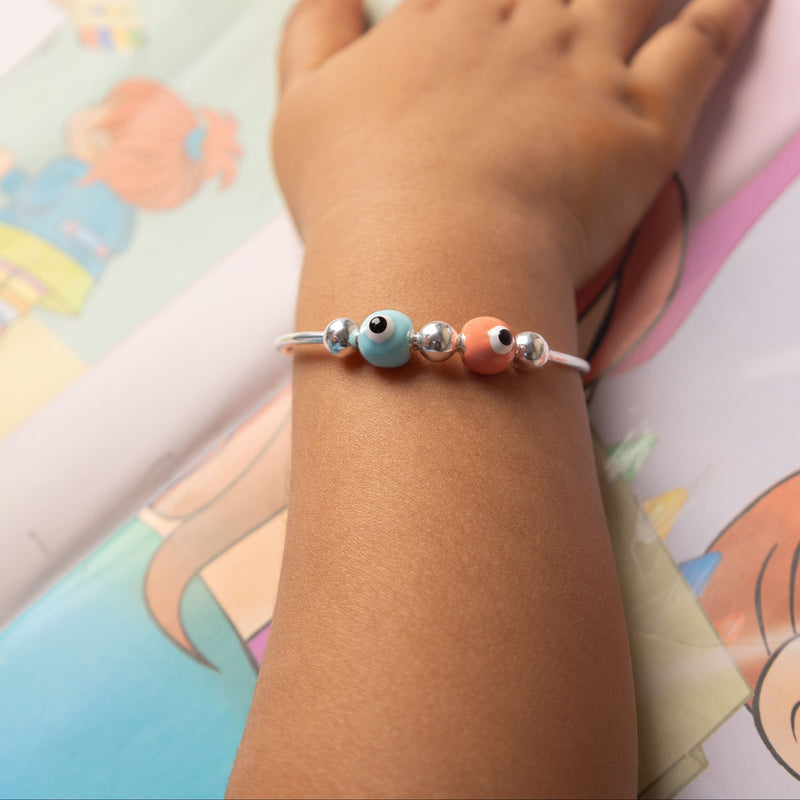 Soft Evil Eye duo Adjustable Baby Kada