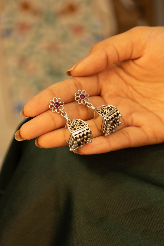 Moh Carved Motif Fine Carved Jhumki