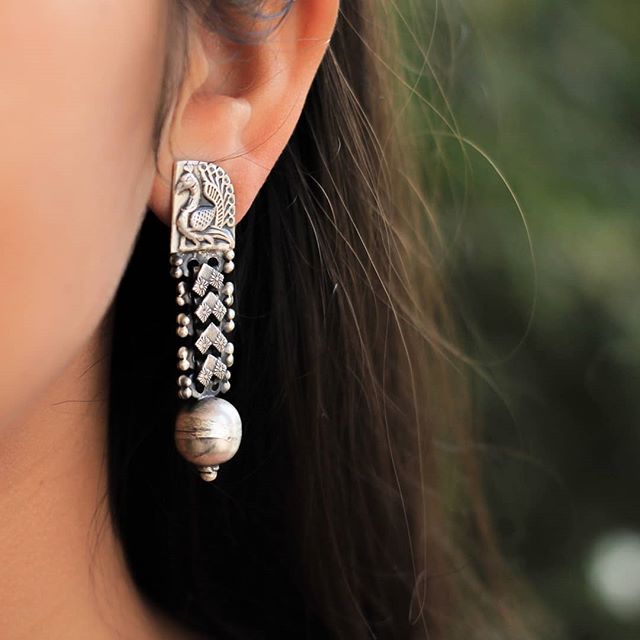 Mizoya Peacock Jali Ball Earrings