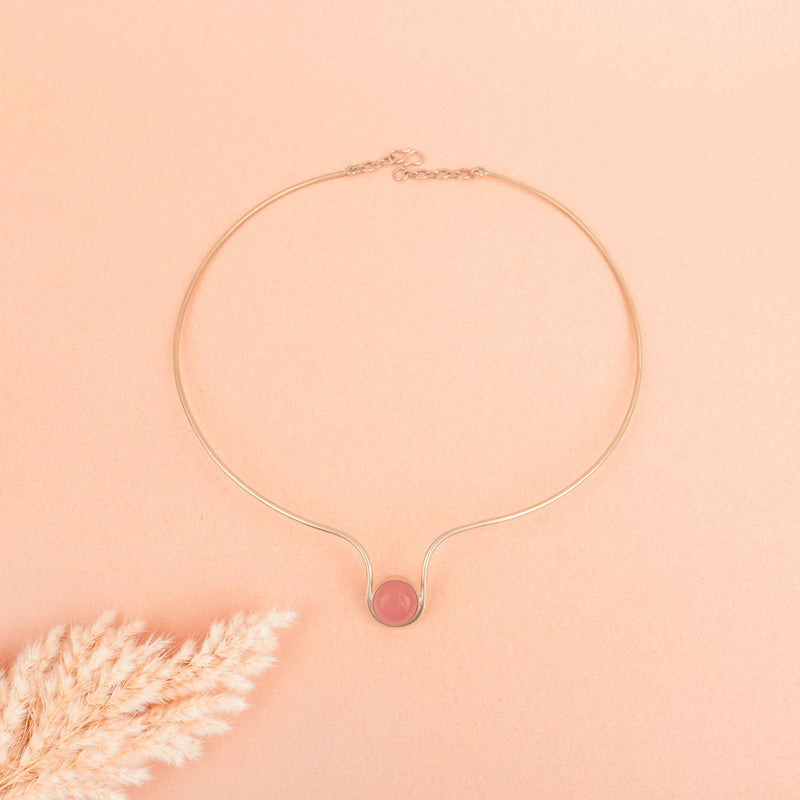 Adya Ethereal Blush Curve Hasli Earring Set