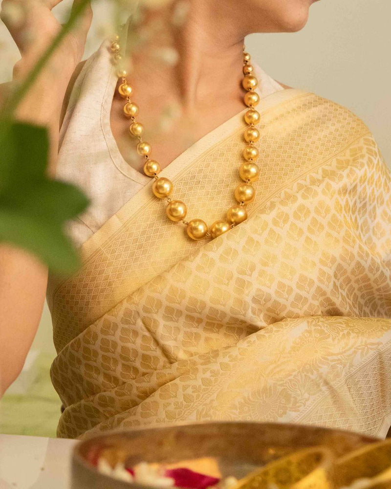 925 pure silver timeless gold plated ball necklace, alternate view