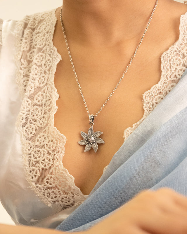 Adya Intricate Flower Pendant