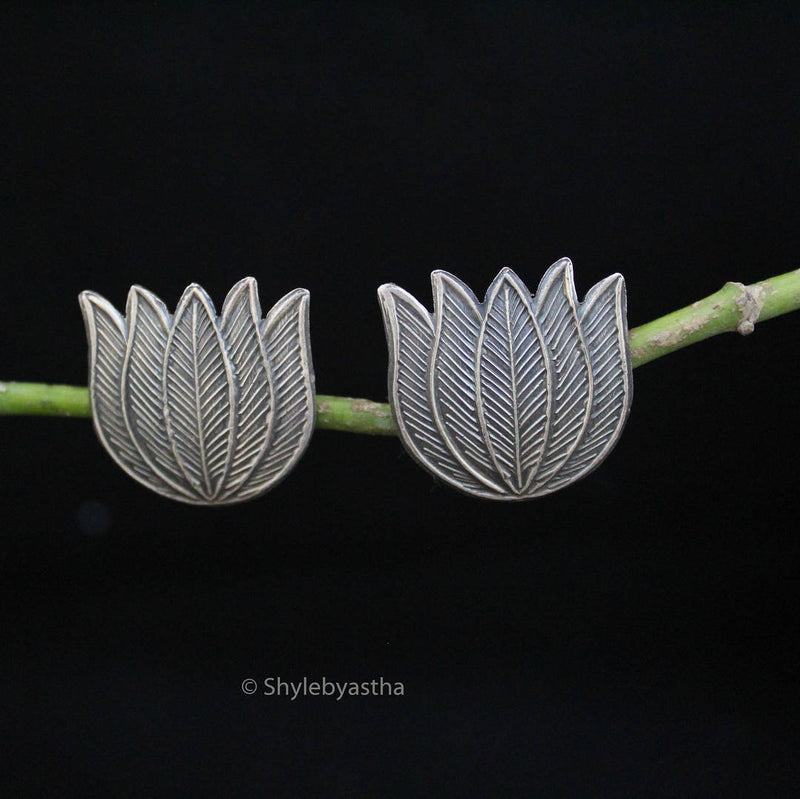 Adya Intricate Lotus Studs