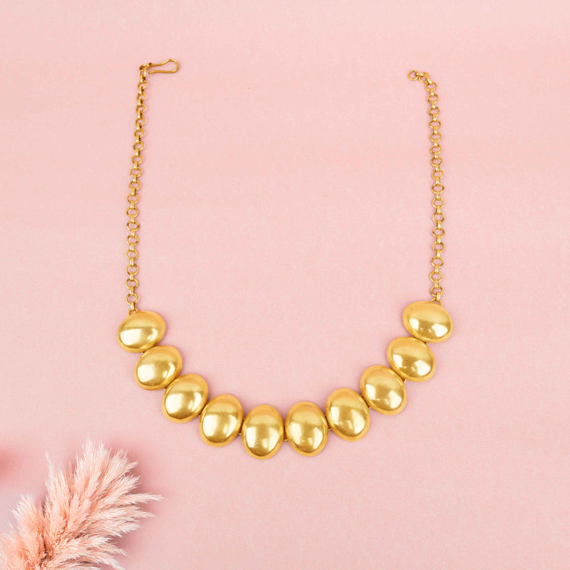 925 pure silver matte oval sequence choker necklace, extra view