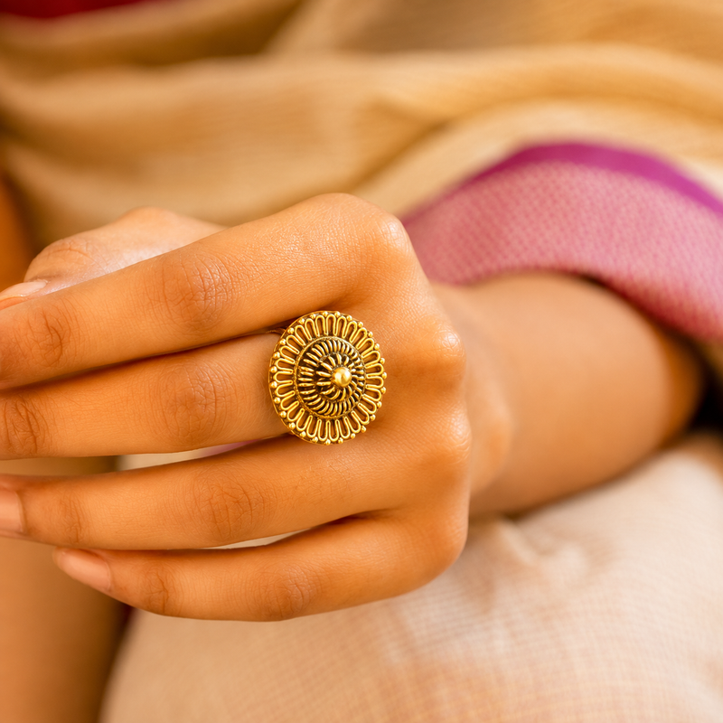 Adya Intricate Motif Sequence Classic Ring