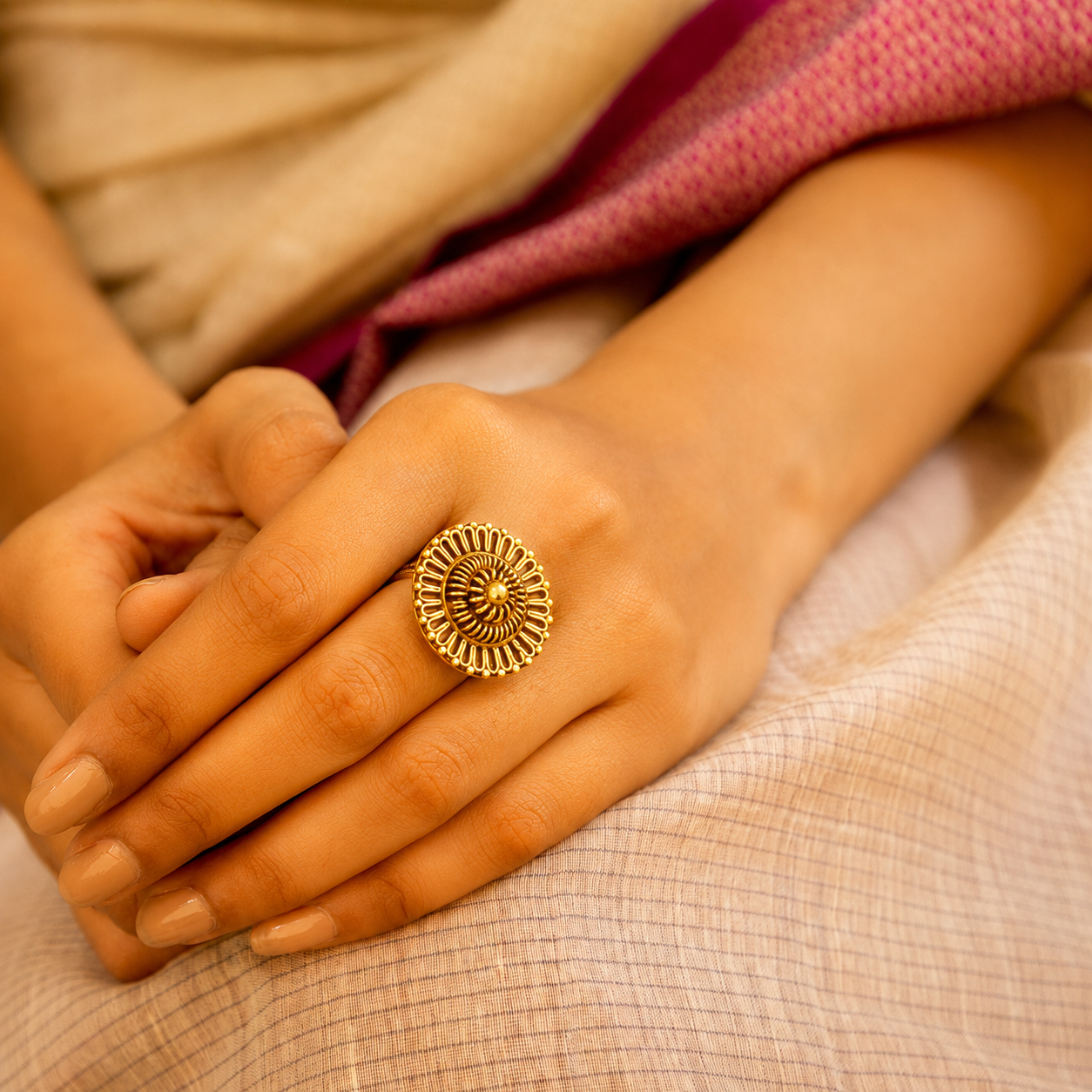 Adya Intricate Motif Sequence Classic Ring