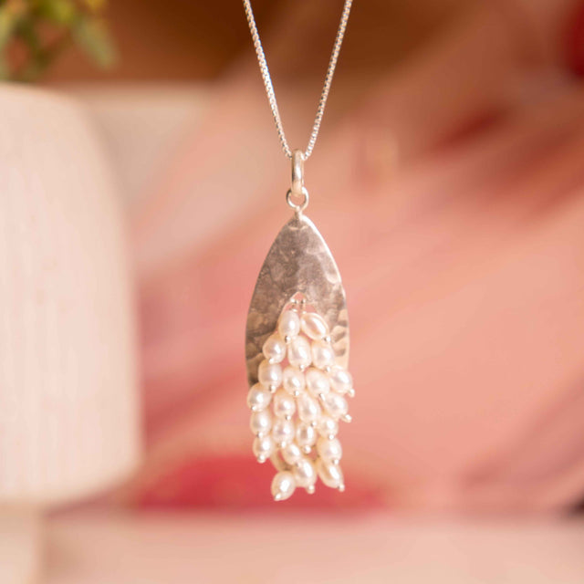 Adya Textured Pearl Bunch Necklace