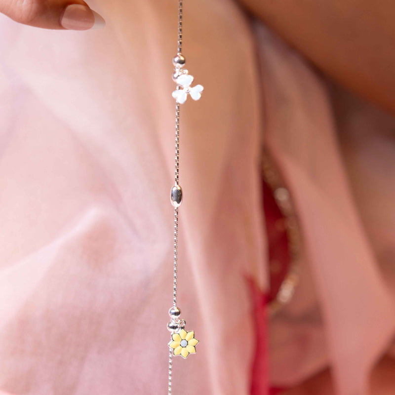 Adya Aqua Yellow Bloom Anklet
