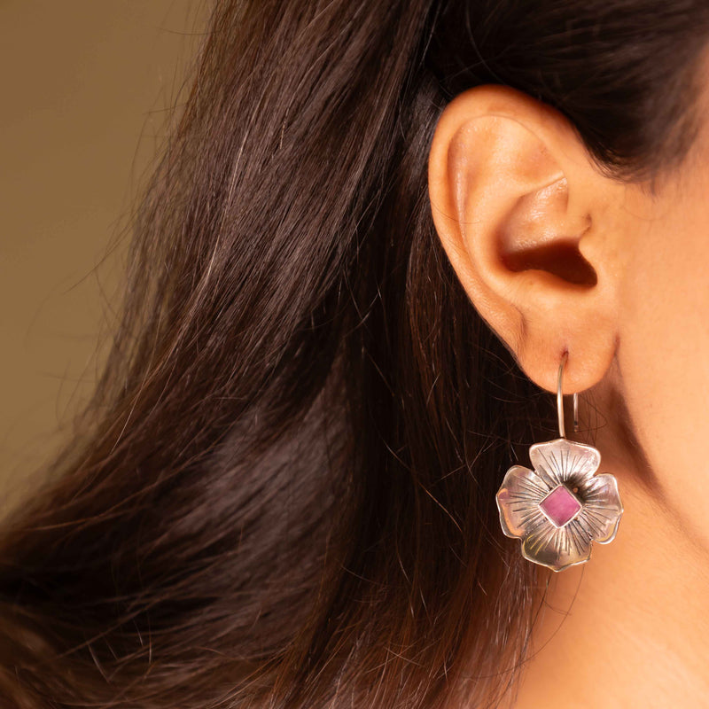 Adya Blush Bloom Flower Drop Necklace set