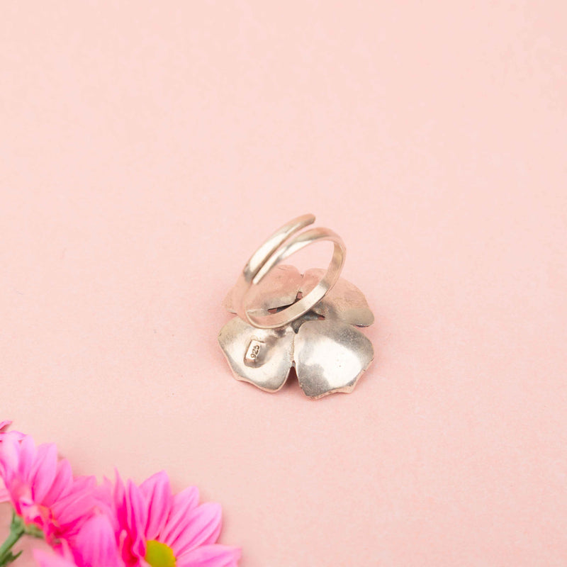 Adya Blush Bloom Flower Drop Ring