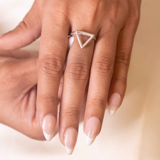 Adya Carved Trikon Ring