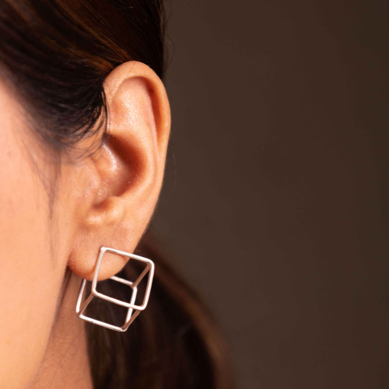 Adya Cube Frame Earrings