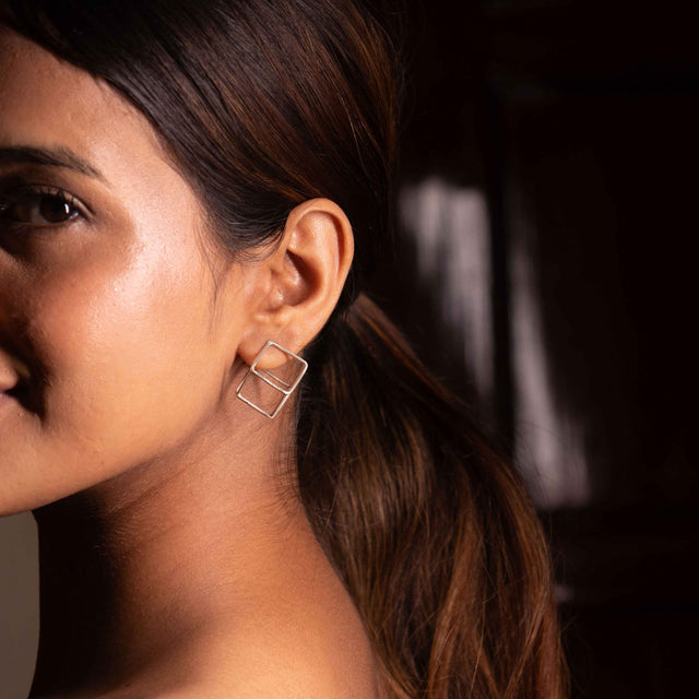 Adya Cube Frame Earrings