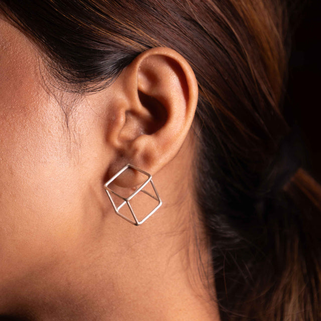 Adya Cube Frame Earrings