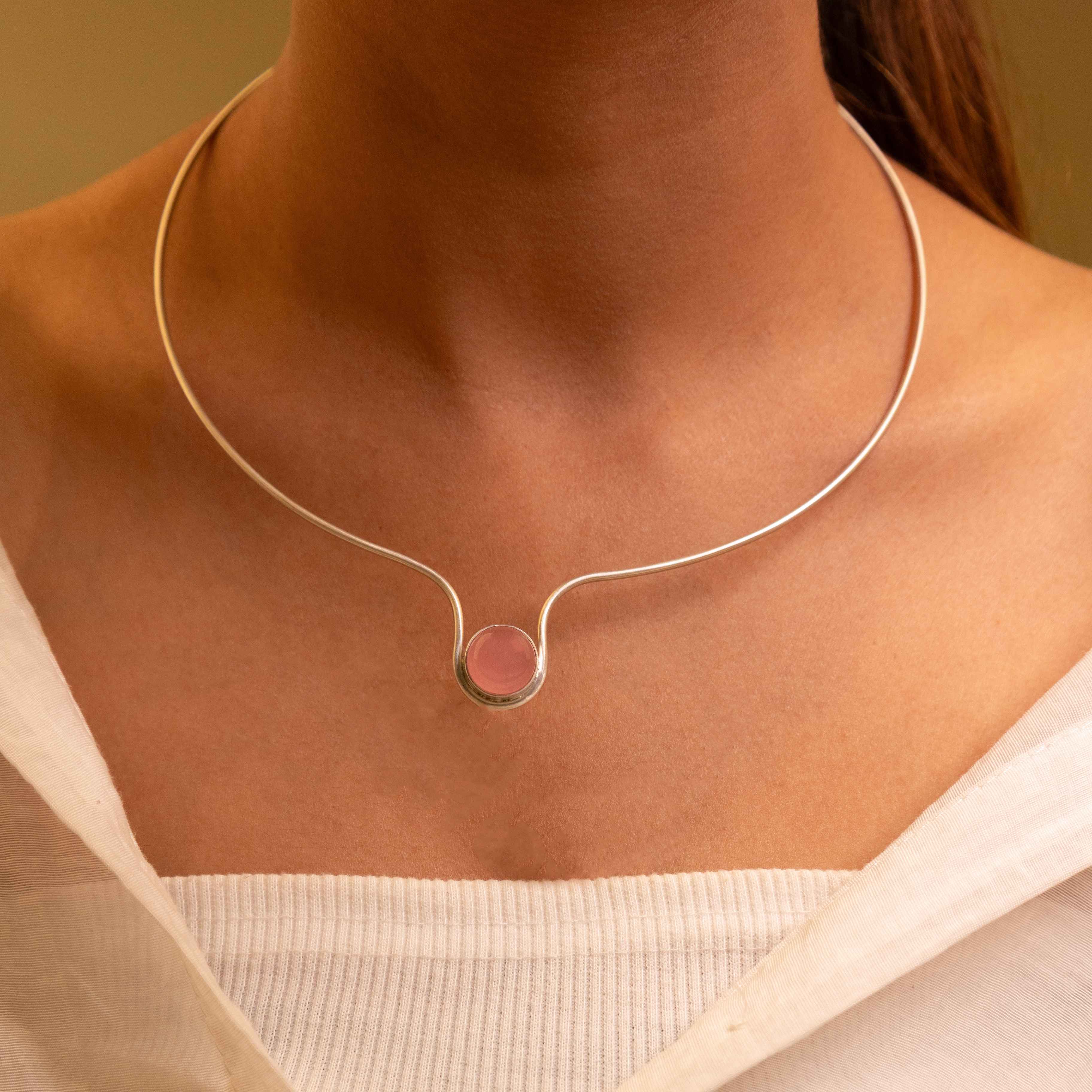 Adya Ethereal Blush Curve Hasli Earring Set