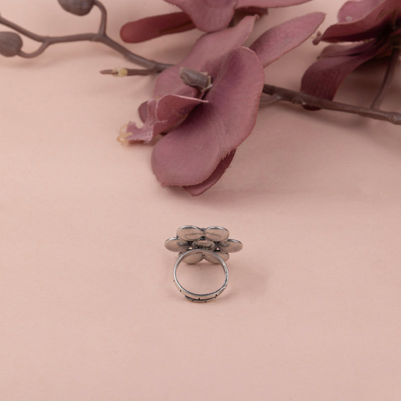 Adya Flower Textured Ring