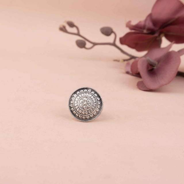 Adya Intricate Sequence Circular Motif Ring