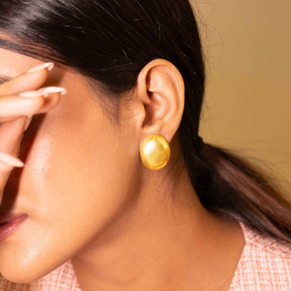 Adya Matte Oval Stud Earring