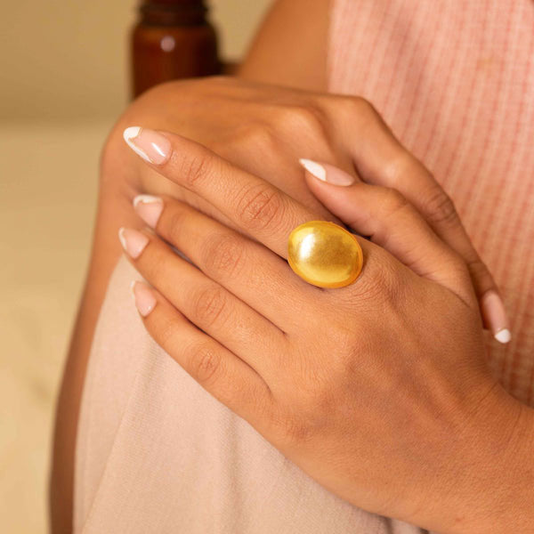 925 pure silver matte oval classic ring, side view