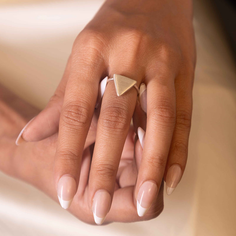 Adya Matte Trikon Ring