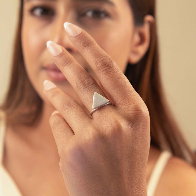 Adya Matte Trikon Ring