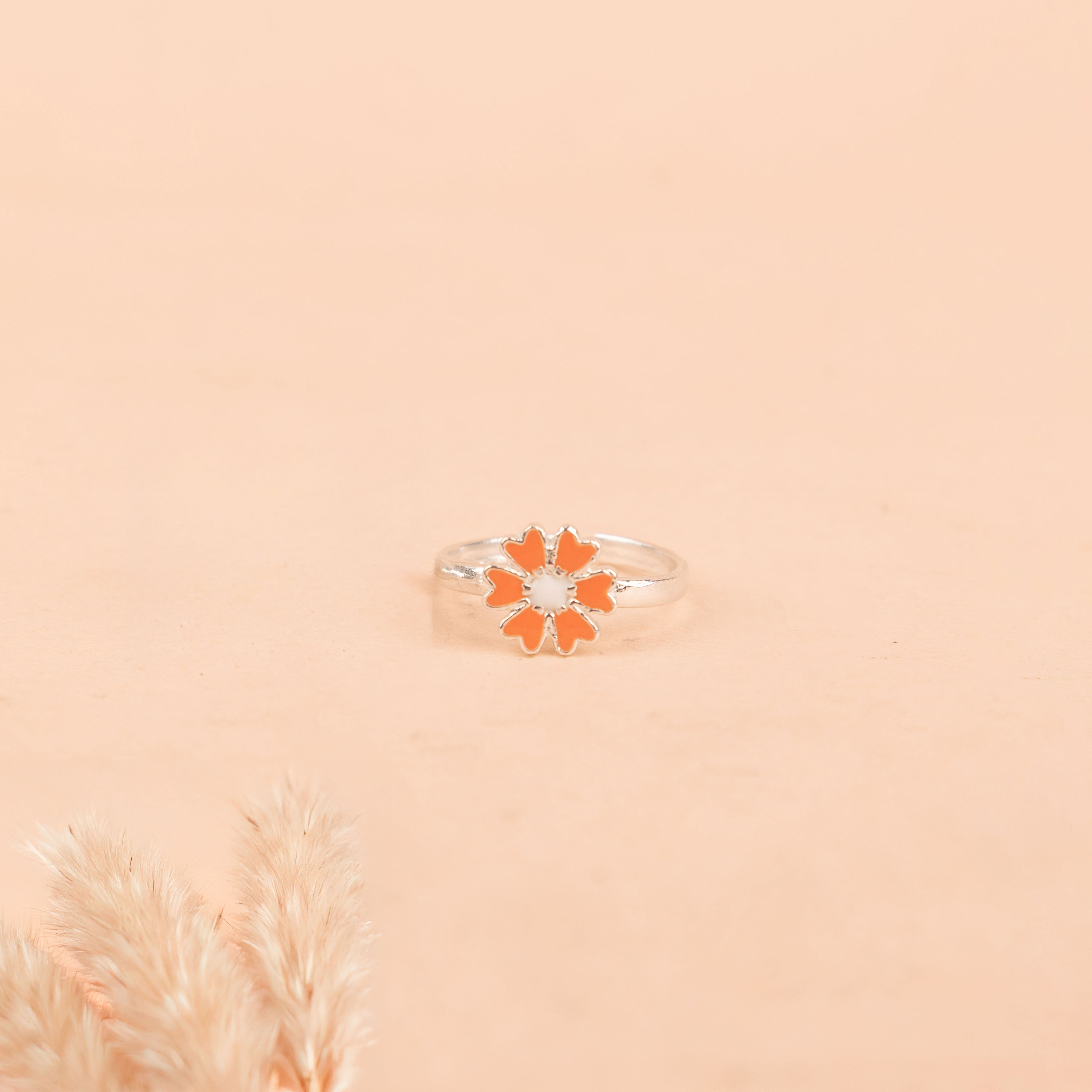 Adya Orange Petal Midi Ring